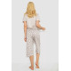 Женская пижама с принтом, цвет бежевый, 243R6967