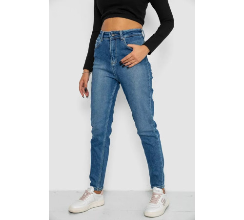 Джинсы женские Mom-fit стрейч, цвет синий, 244R1136