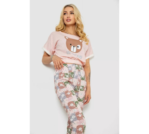 Пижама женская с принтом, цвет розовый, 243R15204.
