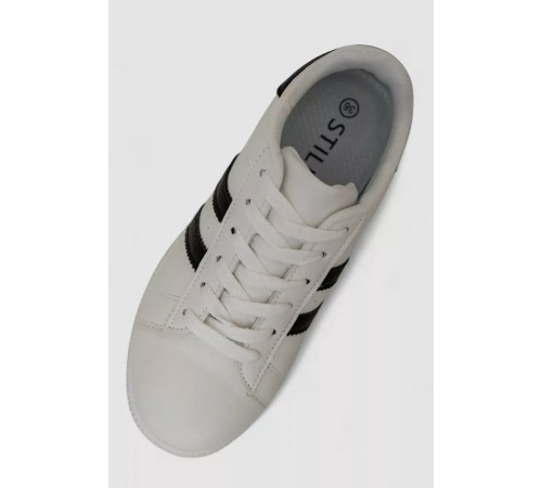 Кросівки жіночі шкіра, колір біло-чорний, 248RL2420-5