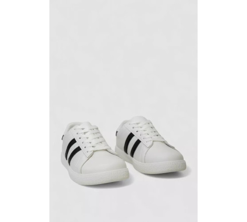 Кросівки жіночі шкіра, колір біло-чорний, 248RL2420-5