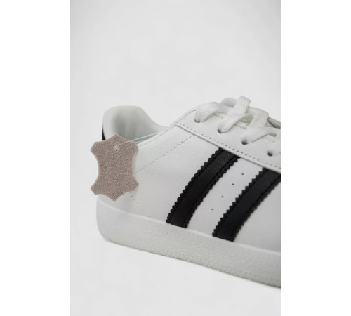 Кросівки жіночі шкіра, колір біло-чорний, 248RL2420-5