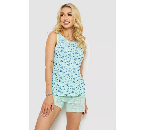 Женская пижама с принтом, цвет мятный, 243R24470