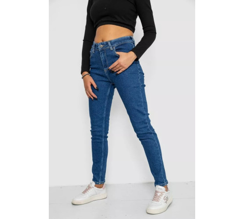 Джинси жіночі Mom-fit стрейч, колір синій, 244R1132