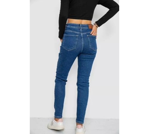 Джинси жіночі Mom-fit стрейч, колір синій, 244R1132