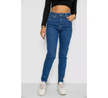 Джинси жіночі Mom-fit стрейч, колір синій, 244R1132