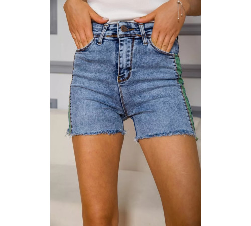 Приталені джинсові шорти, синього кольору, 164R4618