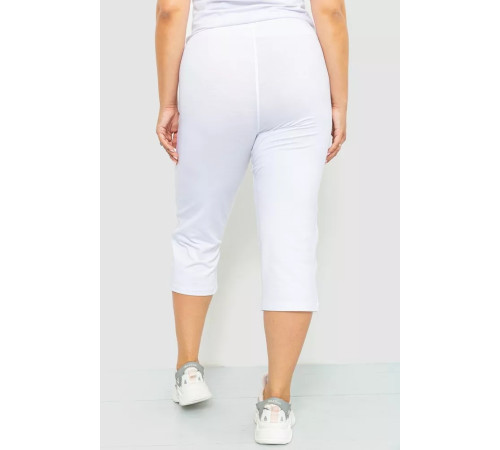 Капрі жіночі з лампасами, колір білий, 102R5174-1
