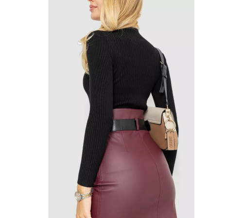 Гольф женский в рубчике, цвет черный, 204R050