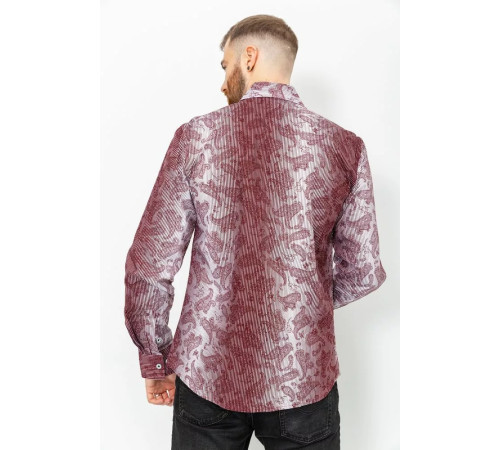 Сорочка чоловіча в смужку, колір біло-бордовий, 131R140125