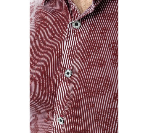 Сорочка чоловіча в смужку, колір біло-бордовий, 131R140125