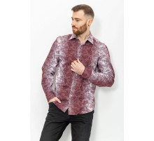 Сорочка чоловіча в смужку, колір біло-бордовий, 131R140125