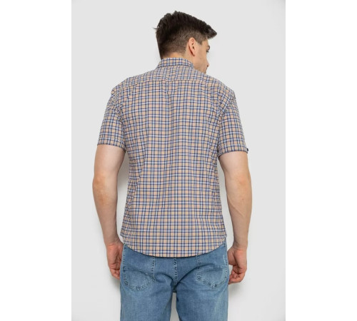 Сорочка чоловіча в клітку, колір бежевий, 214R2445-6
