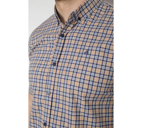 Сорочка чоловіча в клітку, колір бежевий, 214R2445-6