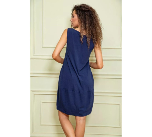 Літня сукня без рукавів, синього кольору з принтом, 167R051