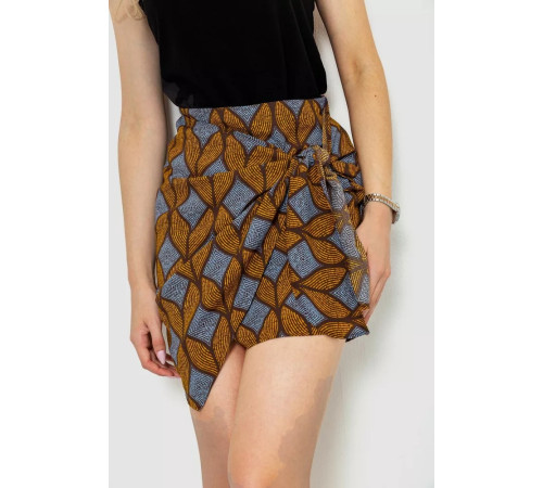 Юбка с принтом, цвет горчично-коричневый, 244R202