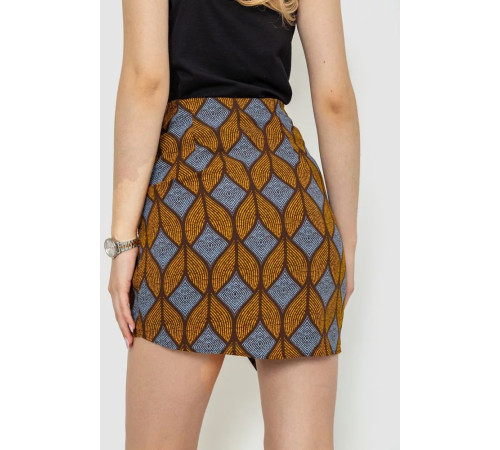 Юбка с принтом, цвет горчично-коричневый, 244R202