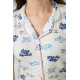 Жіноча піжама з принтом, колір молочний, 243R19010