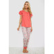 Пижама женская с принтом, цвет коралловый, 243R0004-P3