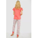 Пижама женская с принтом, цвет коралловый, 243R0004-P3
