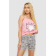 Жіноча піжама з принтом, колір рожевий, 238R3141