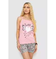 Жіноча піжама з принтом, колір рожевий, 238R3141