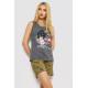 Піжама жіноча з принтом, колір сірий, 243R9639