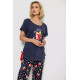 Піжама жіноча з принтом, колір синій, 243R1600-012-1