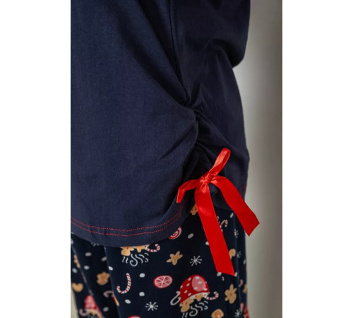 Піжама жіноча з принтом, колір синій, 243R1600-012-1