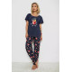 Піжама жіноча з принтом, колір синій, 243R1600-012-1