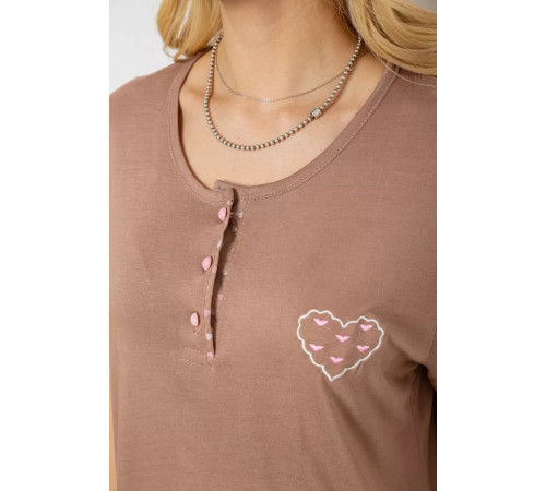 Женская пижама с принтом, цвет мокко, 243R7030