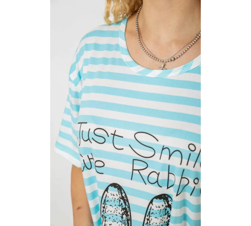 Ночная рубашка, цвет бело-бирюзовый, 238R335-7