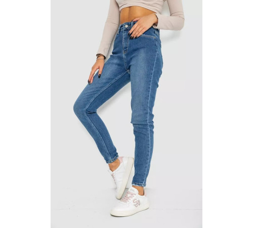 Джинсы женские Mom-fit стрейч, цвет синий, 244R1162