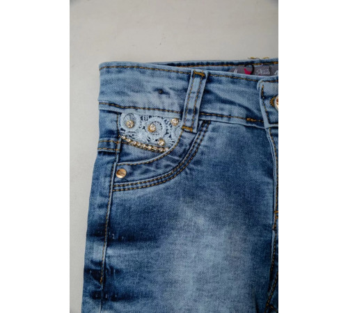 Джинсовые шорты для девочки 247R1005, цвет Синий