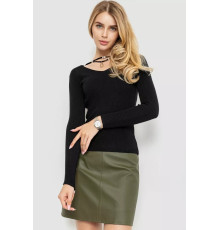 Кофта жіноча в рубчик, колір чорний, 204R037