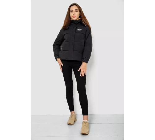Куртка жіноча демісезонна з рукавом реглан, колір чорний, 244RE115