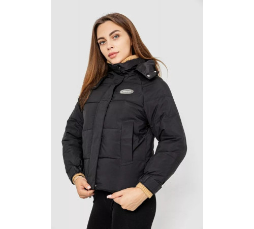 Куртка жіноча демісезонна з рукавом реглан, колір чорний, 244RE115