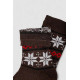 Шкарпетки жіночі з принтом, колір коричневий, 238R336-1
