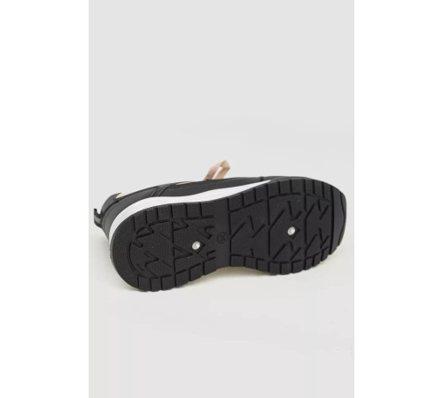 Кросівки жіночі екошкіра, колір бежево-чорний, 243R186-145