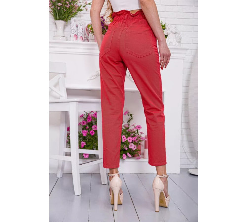 Жіночі прямі джинси МОМ, червоного кольору, 164R2010
