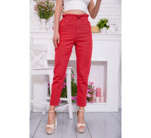 Женские прямые джинсы МОМ, красного цвета, 164R2010
