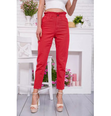 Жіночі прямі джинси МОМ, червоного кольору, 164R2010