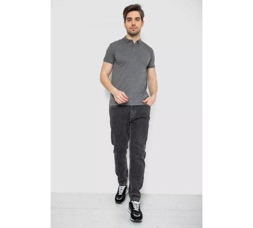 Поло мужское однотонное, цвет темно-серый, 244R2121