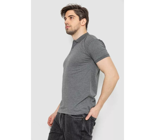 Поло мужское однотонное, цвет темно-серый, 244R2121