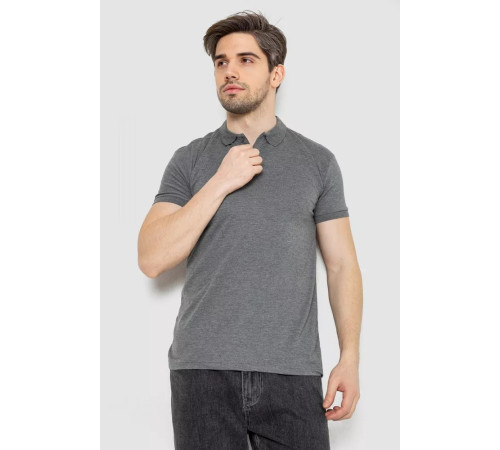 Поло мужское однотонное, цвет темно-серый, 244R2121