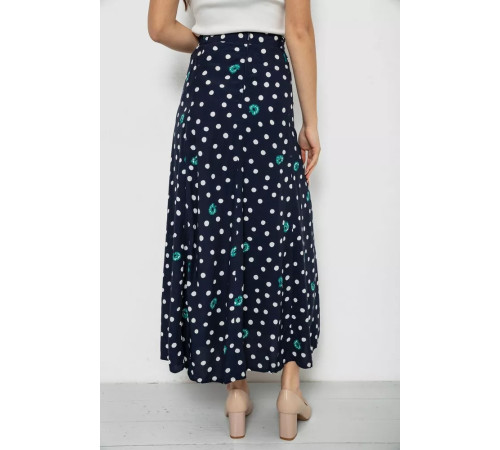Спідниця вільного крою в горох, колір темно-синій, 167R5001