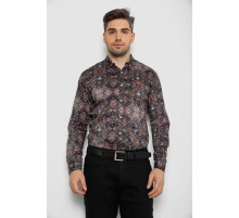 Сорочка чоловіча з принтом, колір коричневий, 214R2684