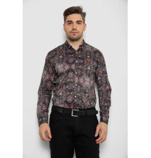 Сорочка чоловіча з принтом, колір коричневий, 214R2684