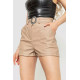 Шорти жіночі класичні екошкіра, колір бежевий, 190R003-5