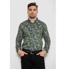 Сорочка чоловіча з принтом, колір зелений, 214R1036
